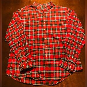Men’s Polo Ralph Lauren Classic Red Plaid Button Front Shirt Soft Size XL Mens
